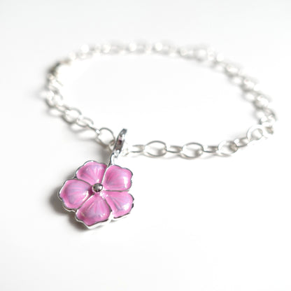Sakura Charm-Armband mit Kirschblüte Anhänger aus 925er Silber