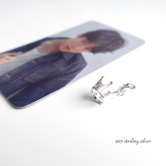 BTS JK / Jungkook inspirierter Charm oder Anhänger Krone aus 925er Silber