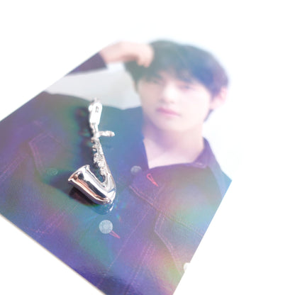 BTS V / Taehyung inspirierter Charm oder Ketten-Anhänger Saxophon aus 925er Silber