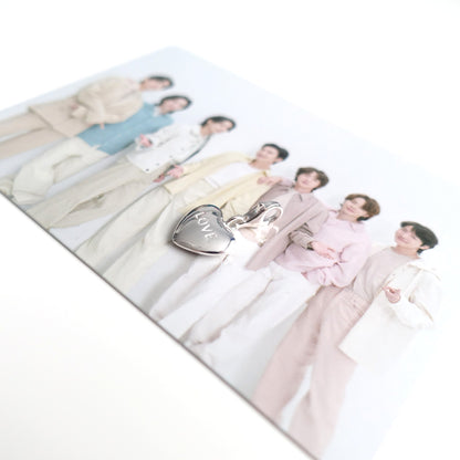 BTS inspirierter Charm oder Ketten-Anhänger Herz mit Gravur LOVE aus 925er Silber