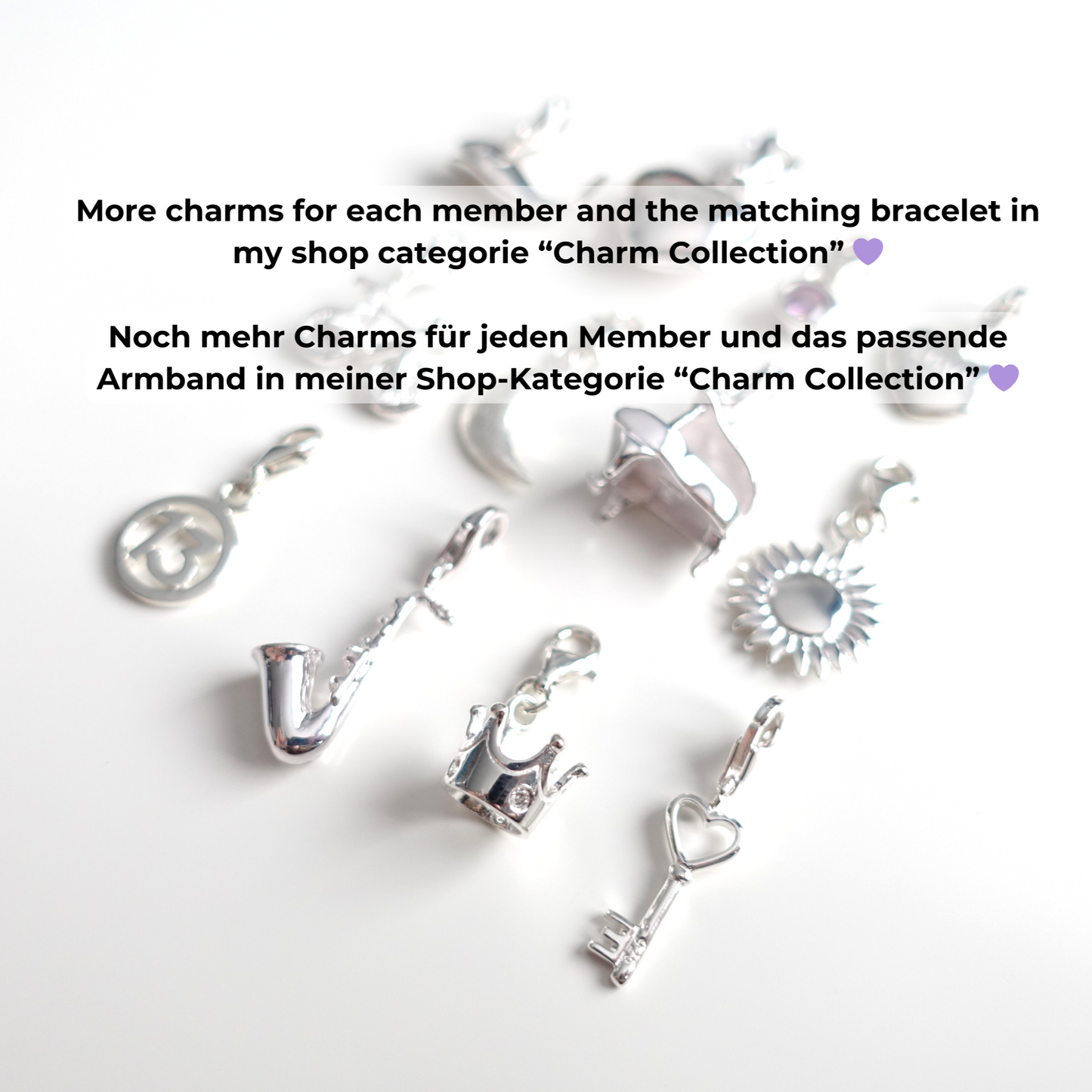 BTS Whalien / Kore inspirierter Charm oder Ketten-Anhänger Wal aus 925er Silber
