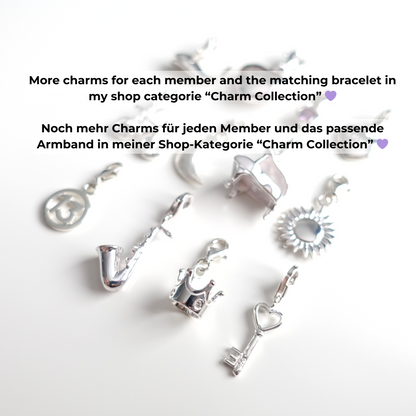 BTS Whalien / Kore inspirierter Charm oder Ketten-Anhänger Wal aus 925er Silber