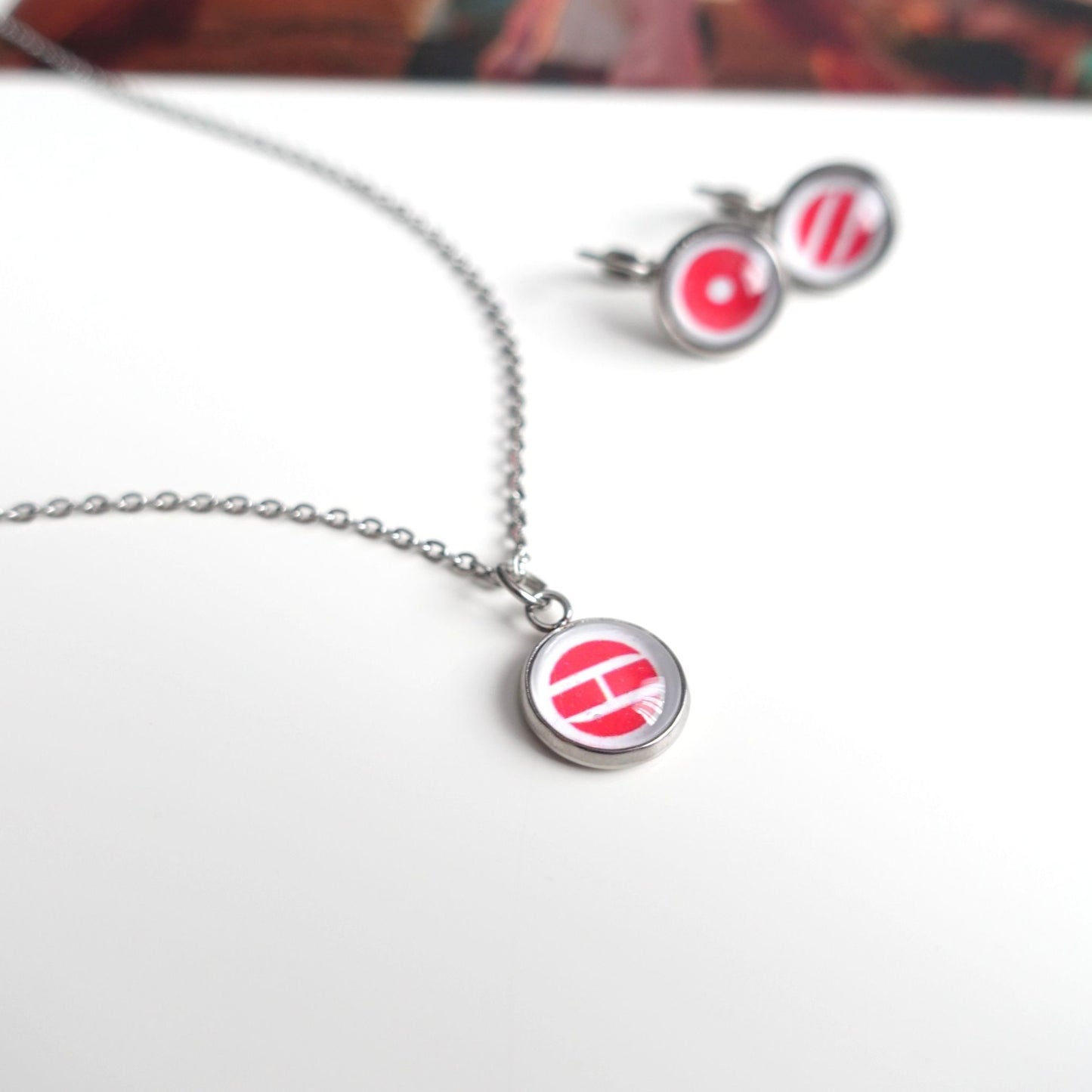 BTS Arirang inspirierte Halskette und Ohrringe mit Cabochon-Elementen im Set oder separat