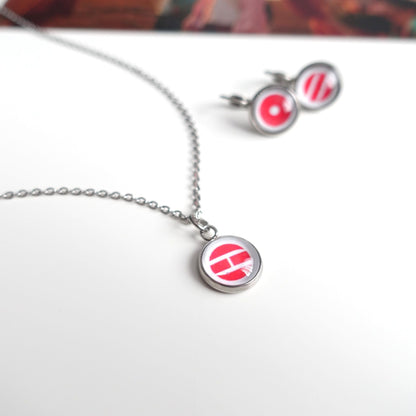 BTS Arirang inspirierte Halskette und Ohrringe mit Cabochon-Elementen im Set oder separat