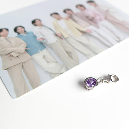 BTS Borahae inspirierter Charm oder Anhänger mit lila Zirkonia und 925er Silber