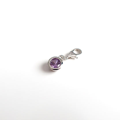 BTS Borahae inspirierter Charm oder Anhänger mit lila Zirkonia und 925er Silber