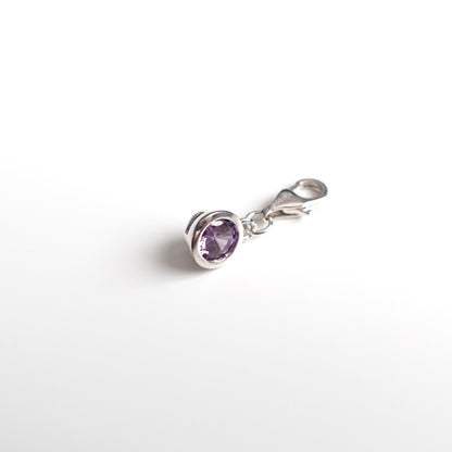 BTS Borahae inspirierter Charm oder Anhänger mit lila Zirkonia und 925er Silber