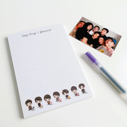 BTS inspirierter OT7 Notizblock "One True 7 forever" mit den 7 Members