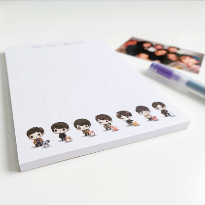 BTS inspirierter OT7 Notizblock "One True 7 forever" mit den 7 Members