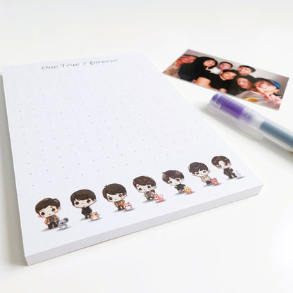 BTS inspirierter OT7 Notizblock "One True 7 forever" mit den 7 Members