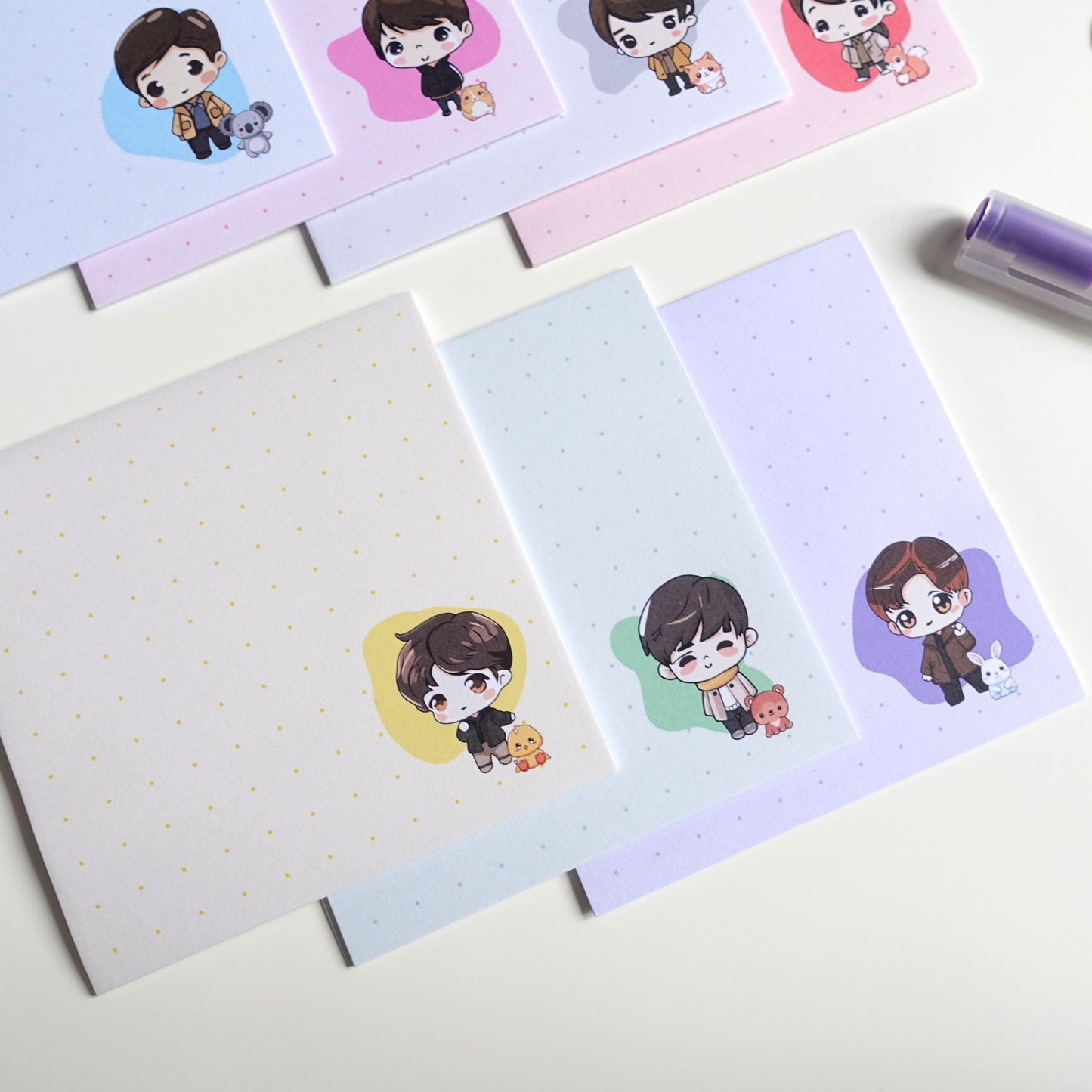 BTS Member Notizzettel-Set: 70 Stück mit 10 Blatt je Member