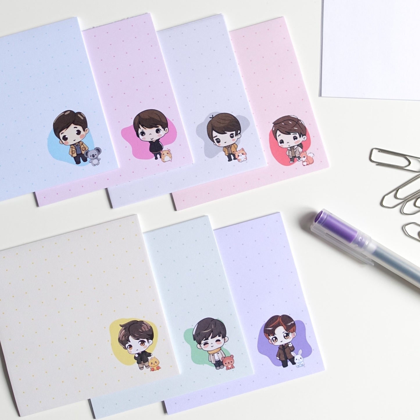 BTS Member Notizzettel-Set: 70 Stück mit 10 Blatt je Member