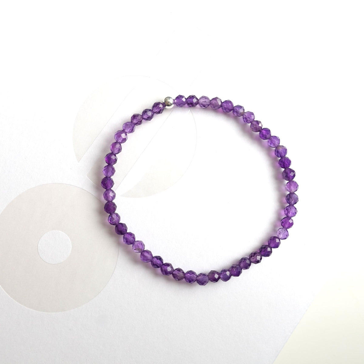 BTS inspiriertes Borahae-Armband mit facettierten Amethyst-Perlen