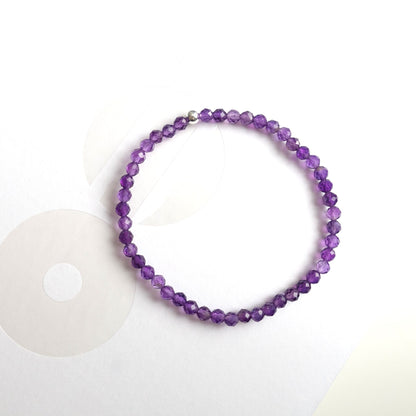 BTS inspiriertes Borahae-Armband mit facettierten Amethyst-Perlen
