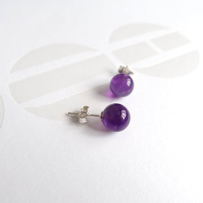 BTS inspirierte Borahae-Ohrstecker mit Amethyst-Perlen