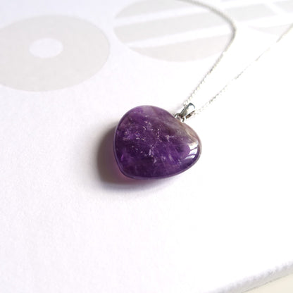 BTS Borahae inspirierter lila Amethyst-Herz-Anhänger oder Halskette