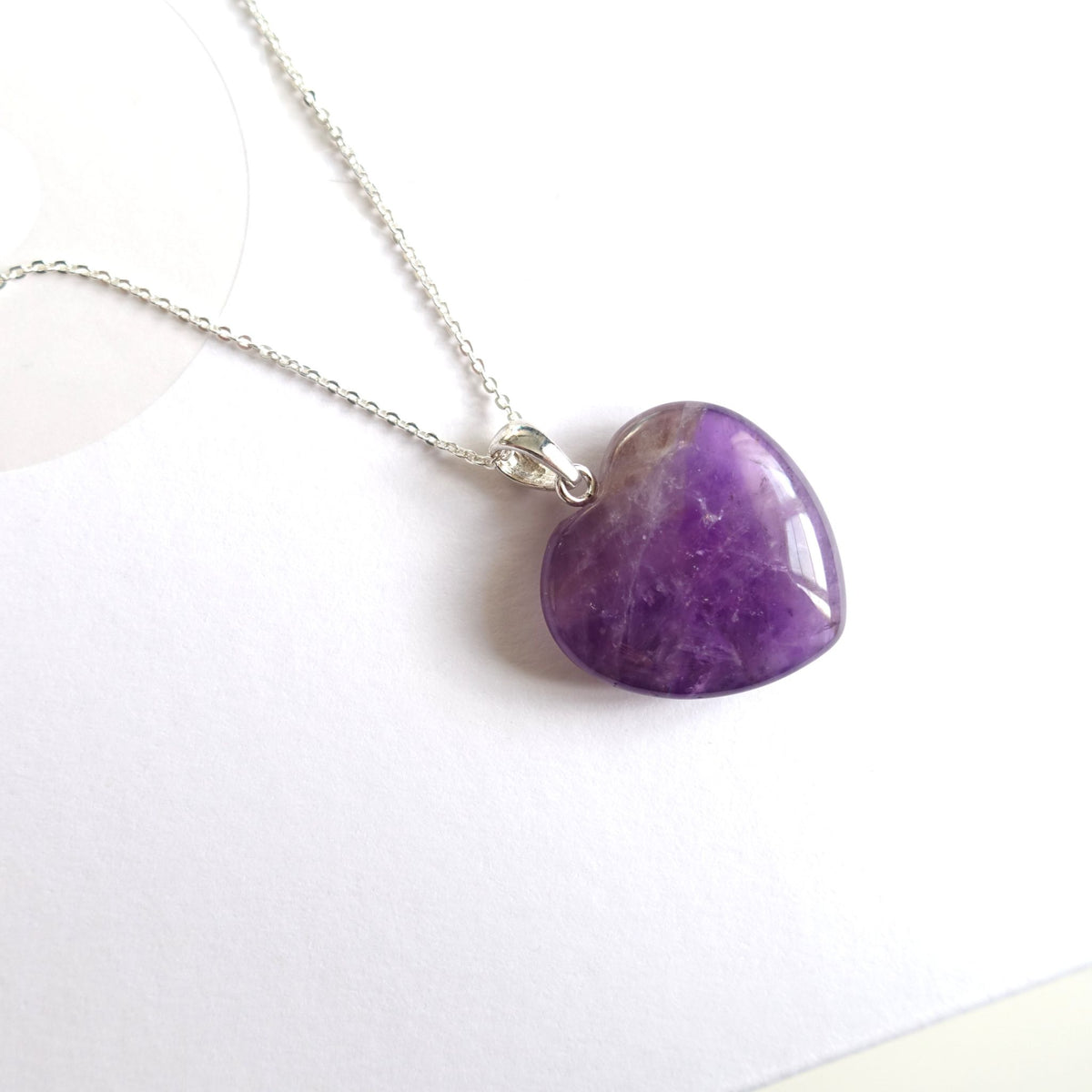 BTS Borahae inspirierter lila Amethyst-Herz-Anhänger oder Halskette