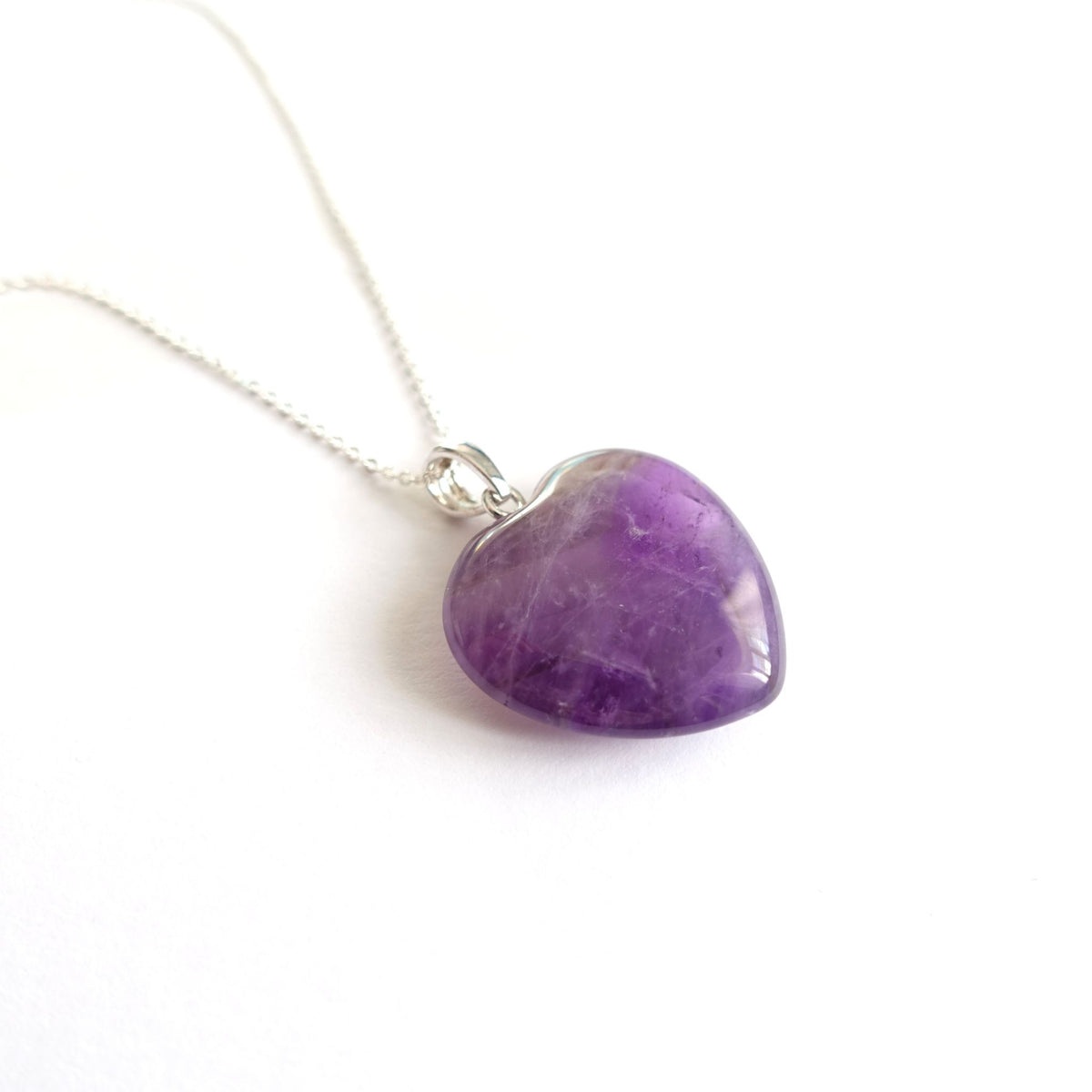 BTS Borahae inspirierter lila Amethyst-Herz-Anhänger oder Halskette