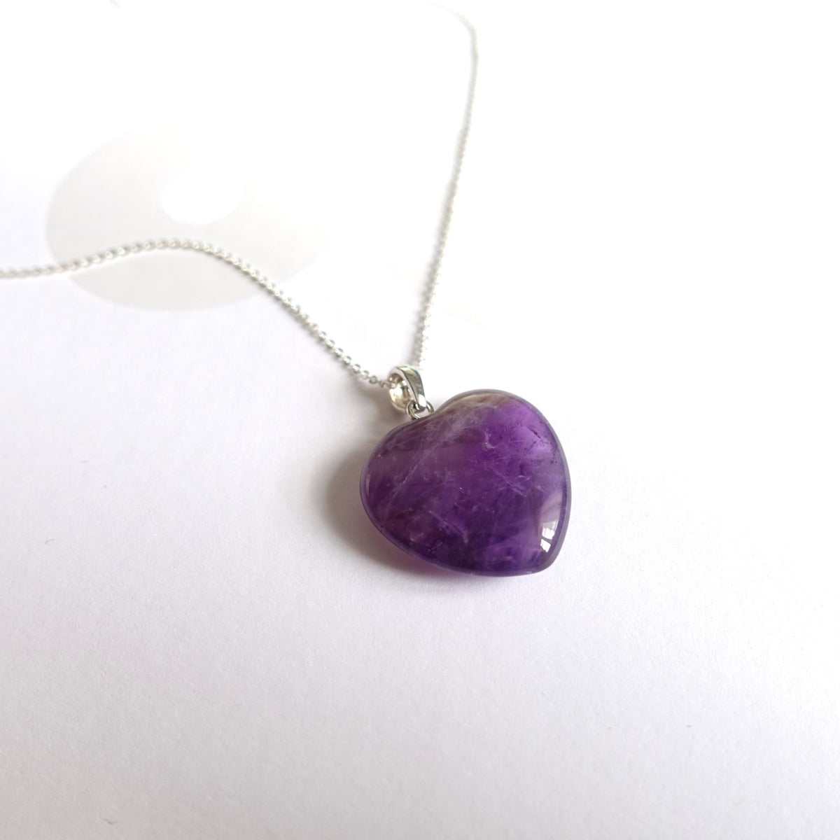 BTS Borahae inspirierter lila Amethyst-Herz-Anhänger oder Halskette