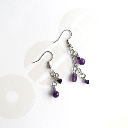 BTS inspirierte Borahae-Ohrringe mit 7 lila Perlen