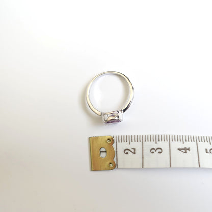 BTS inspirierter Ring mit echtem lila Amethyst und 925er Silber
