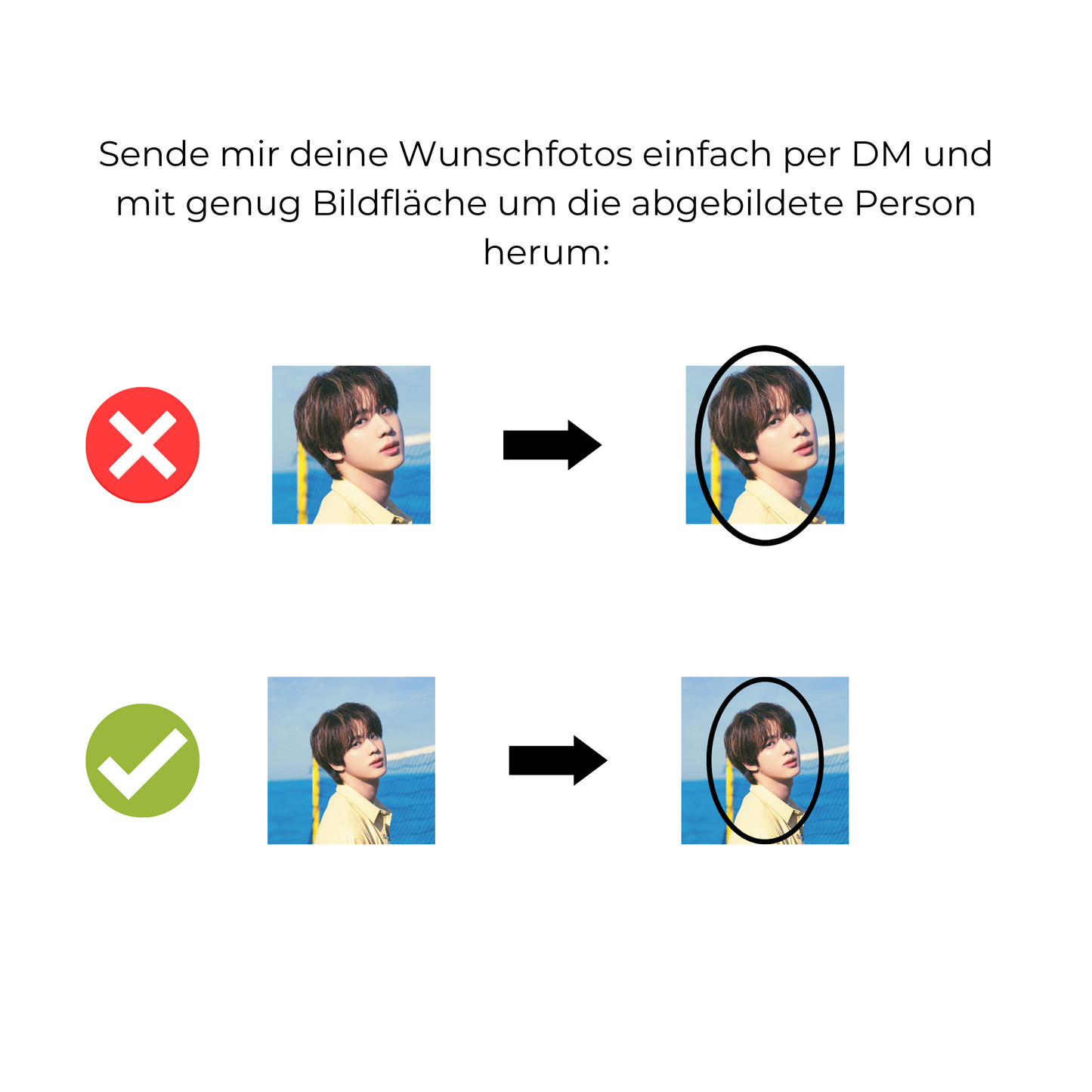 Halskette mit kleinem Medaillon und deinem individuellen BTS Bias-Foto aus Sterling Silber rosévergoldet