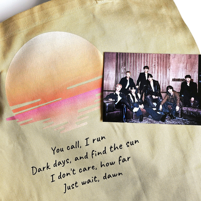 BTS „Into the Sun“ inspirierte Tasche aus Bio-Baumwolle