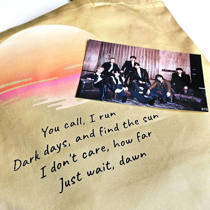 BTS „Into the Sun“ inspirierte Tasche aus Bio-Baumwolle