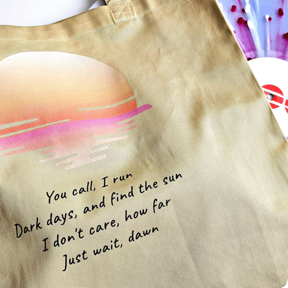 BTS „Into the Sun“ inspirierte Tasche aus Bio-Baumwolle
