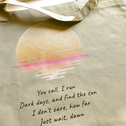 BTS „Into the Sun“ inspirierte Tasche aus Bio-Baumwolle