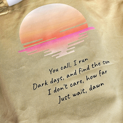 BTS „Into the Sun“ inspirierte Tasche aus Bio-Baumwolle