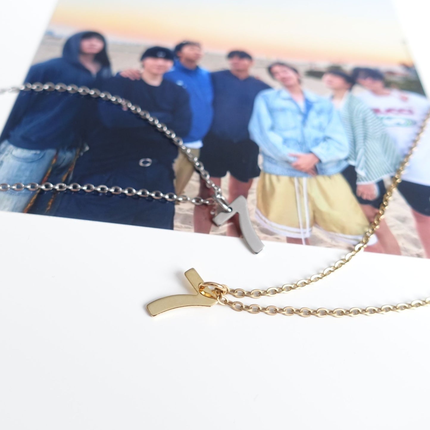 BTS inspirierte Halskette mit Zahl 7-Anhänger aus Edelstahl