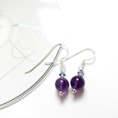 BTS inspirierte lila Ohrringe mit Amethyst und Glasschliffsteinen