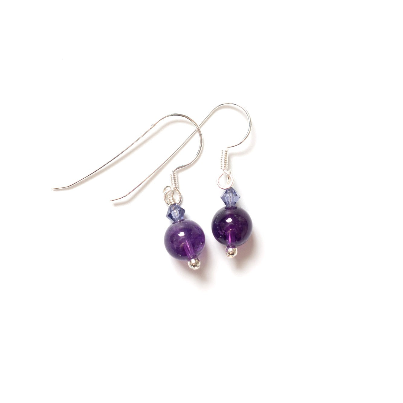 BTS inspirierte lila Ohrringe mit Amethyst und Glasschliffsteinen