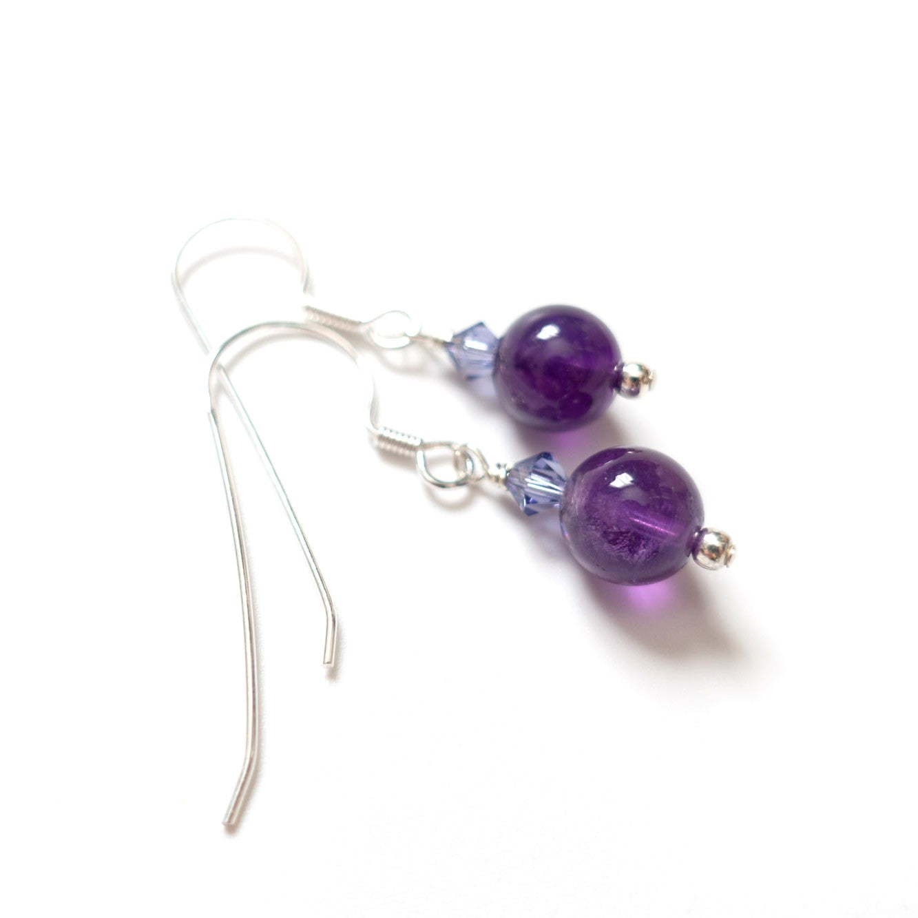 BTS inspirierte lila Ohrringe mit Amethyst und Glasschliffsteinen