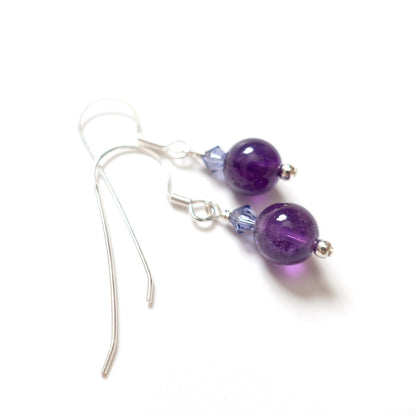 BTS inspirierte lila Ohrringe mit Amethyst und Glasschliffsteinen
